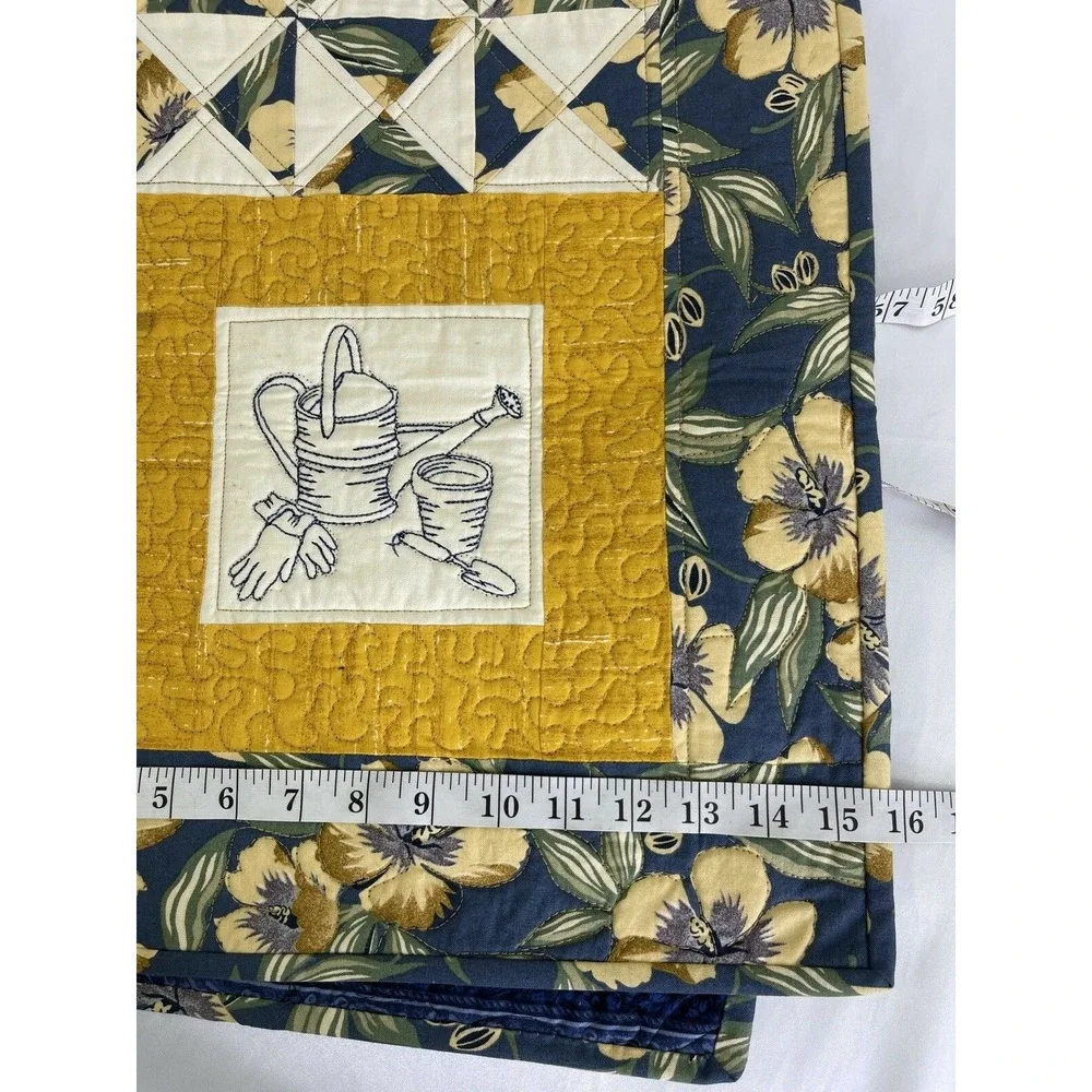 Pieced Embroidered Quilted Table Runner 16